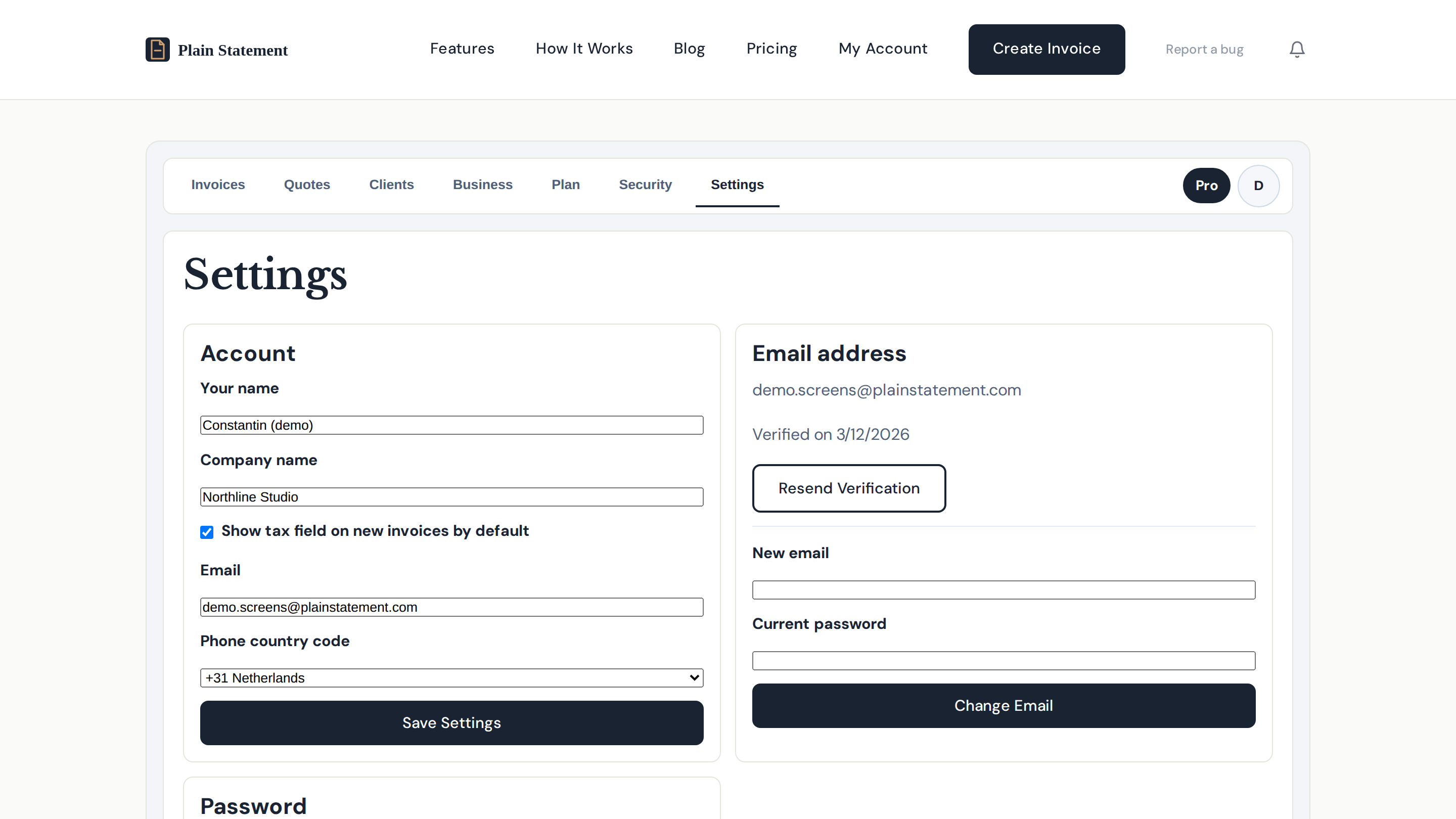 Settings tab with tamper-evident audit ledger and downloadable audit pack